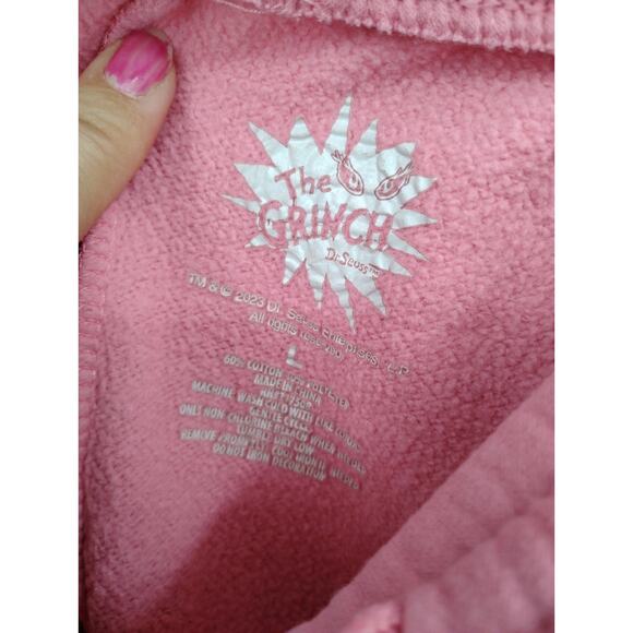 The Grinch Dr. Seuss Pink Jogger Lounge Pants You're a Mean One! Large - Picture 3 of 10